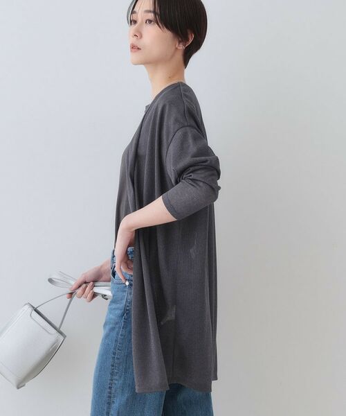 INDIVI / インディヴィ カーディガン・ボレロ | 【洗える／シアーストライプ】ロング丈着流しカーディガン | 詳細18