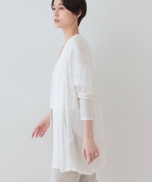 INDIVI / インディヴィ カーディガン・ボレロ | 【洗える／シアーストライプ】ロング丈着流しカーディガン | 詳細2