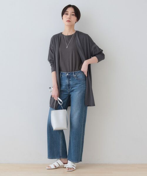 INDIVI / インディヴィ カーディガン・ボレロ | 【洗える／シアーストライプ】ロング丈着流しカーディガン | 詳細20