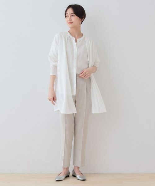 INDIVI / インディヴィ カーディガン・ボレロ | 【洗える／シアーストライプ】ロング丈着流しカーディガン | 詳細4