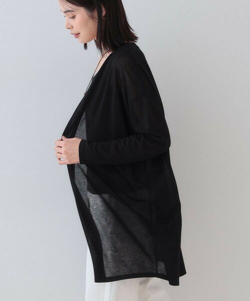 INDIVI / インディヴィ カーディガン・ボレロ | 【洗える／シアーストライプ】ロング丈着流しカーディガン | 詳細6