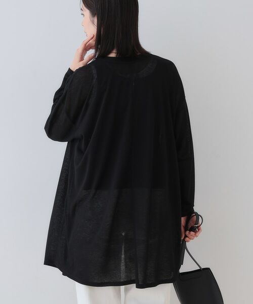 INDIVI / インディヴィ カーディガン・ボレロ | 【洗える／シアーストライプ】ロング丈着流しカーディガン | 詳細7