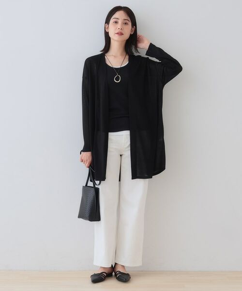 INDIVI / インディヴィ カーディガン・ボレロ | 【洗える／シアーストライプ】ロング丈着流しカーディガン | 詳細8