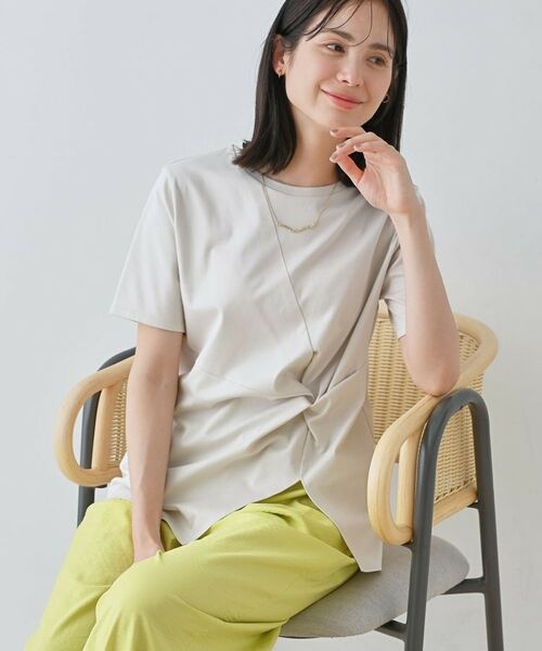 INDIVI / インディヴィ Tシャツ | 【洗える】ねじりデザインTシャツ(ベージュ(052))