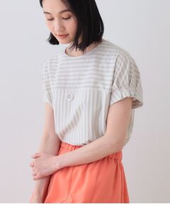 INDIVI / インディヴィ シャツ・ブラウス | 【洗える／ストライプ柄】袖タックブラウス