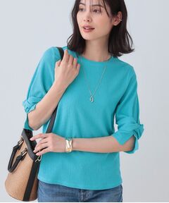 INDIVI / インディヴィ カットソー | 【洗える／吸水速乾／UVケア】ねじりデザイン袖カットソー