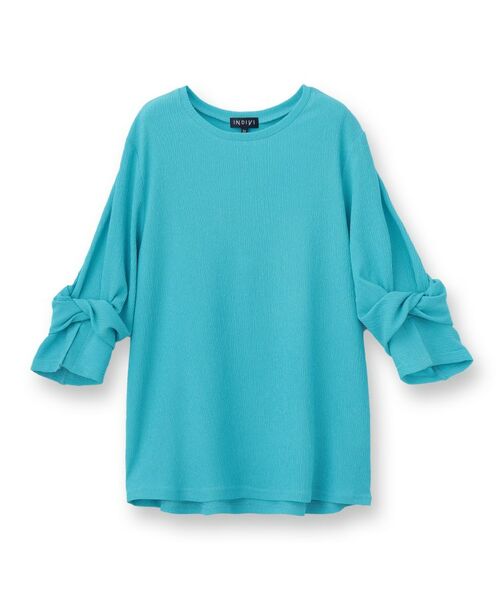 INDIVI / インディヴィ カットソー | 【洗える/吸水速乾/UVケア】ねじりデザイン袖カットソー | 詳細1