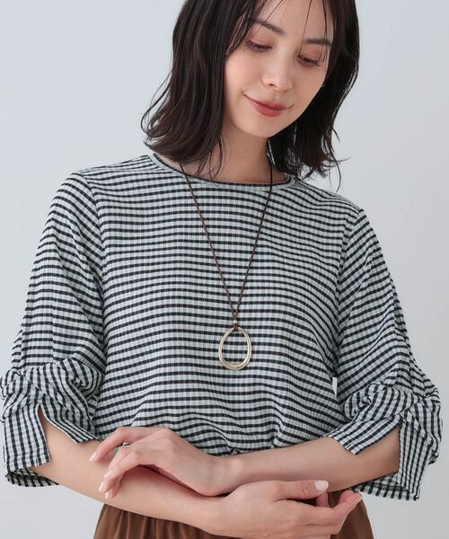 INDIVI / インディヴィ カットソー | 【洗える/吸水速乾/UVケア】ねじりデザイン袖カットソー | 詳細14