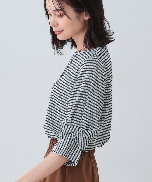 INDIVI / インディヴィ カットソー | 【洗える/吸水速乾/UVケア】ねじりデザイン袖カットソー | 詳細15