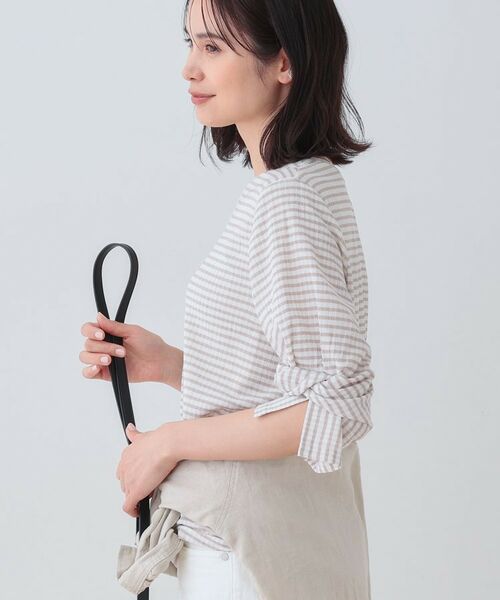 INDIVI / インディヴィ カットソー | 【洗える/吸水速乾/UVケア】ねじりデザイン袖カットソー | 詳細18