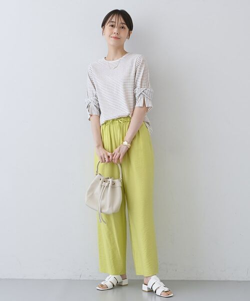 INDIVI / インディヴィ カットソー | 【洗える/吸水速乾/UVケア】ねじりデザイン袖カットソー | 詳細24