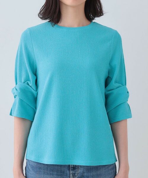 INDIVI / インディヴィ カットソー | 【洗える/吸水速乾/UVケア】ねじりデザイン袖カットソー | 詳細26