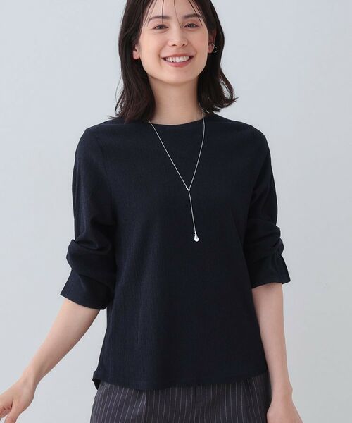 INDIVI / インディヴィ カットソー | 【洗える/吸水速乾/UVケア】ねじりデザイン袖カットソー | 詳細6