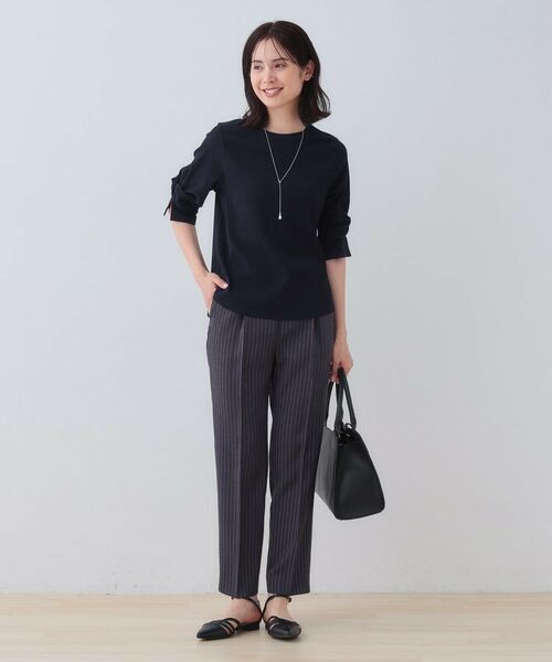 INDIVI / インディヴィ カットソー | 【洗える/吸水速乾/UVケア】ねじりデザイン袖カットソー | 詳細7