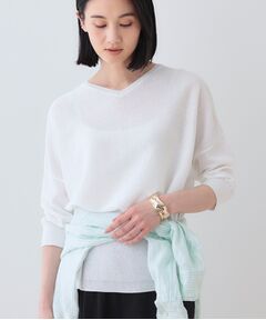 INDIVI / インディヴィ ニット・セーター | 【洗える】コットンリネン ドルマンニット