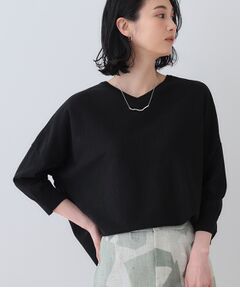 INDIVI / インディヴィ ニット・セーター | 【洗える】コットンリネン ドルマンニット