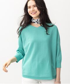 INDIVI / インディヴィ ニット・セーター | 【洗える】コットンリネン ドルマンニット