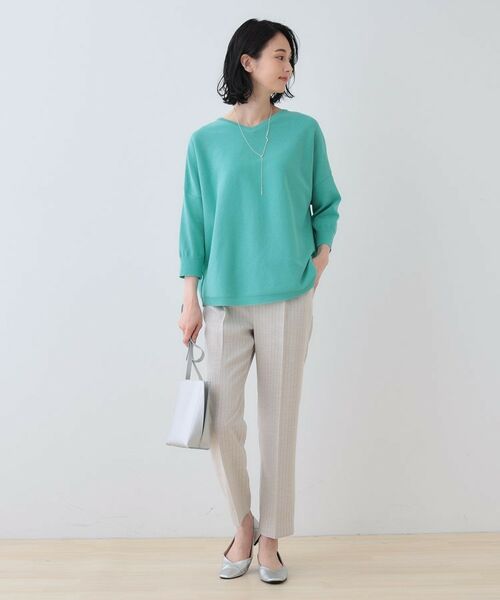 INDIVI / インディヴィ ニット・セーター | 【洗える】コットンリネン ドルマンニット | 詳細12