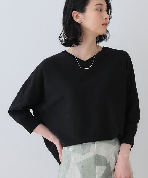 INDIVI/インディヴィ 【洗える】コットンリネン ドルマンニット ブラック(019) 38(M) INDIVI/インディヴィ 【洗える】コットンリネン ドルマンニット ブラック(019) 38(M)