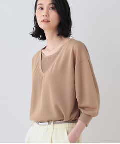 INDIVI / インディヴィ ニット・セーター | 【洗える／シアーラメ】レイヤード風ニット