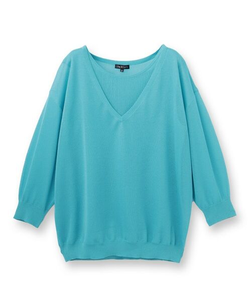 INDIVI / インディヴィ ニット・セーター | 【洗える/シアーラメ】レイヤード風ニット | 詳細1