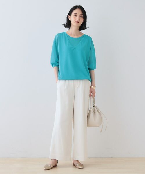 INDIVI / インディヴィ ニット・セーター | 【洗える/シアーラメ】レイヤード風ニット | 詳細20