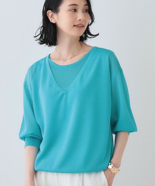 INDIVI / インディヴィ ニット・セーター | 【洗える/シアーラメ】レイヤード風ニット | 詳細28