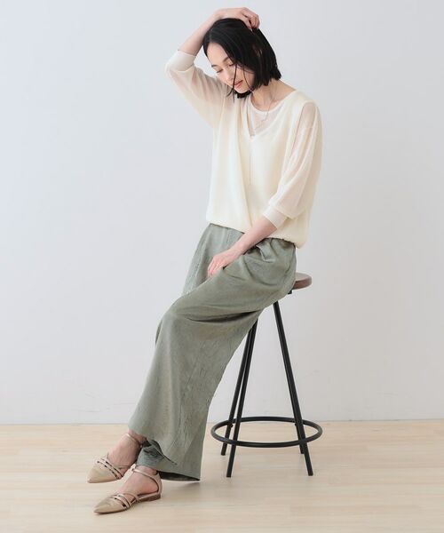 INDIVI / インディヴィ ニット・セーター | 【洗える/シアーラメ】レイヤード風ニット | 詳細4