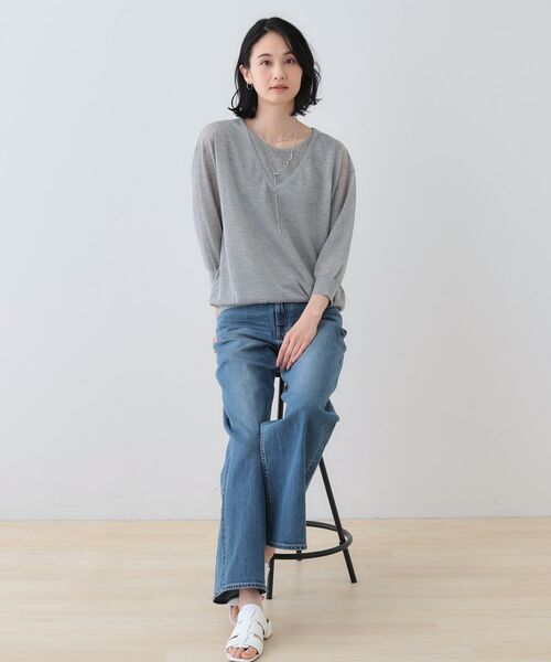 INDIVI / インディヴィ ニット・セーター | 【洗える/シアーラメ】レイヤード風ニット | 詳細8