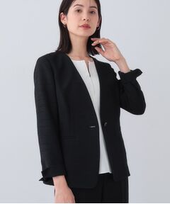 INDIVI / インディヴィ テーラードジャケット | 【日本製／SETUP可能】トリアセテート混ノーカラージャケット