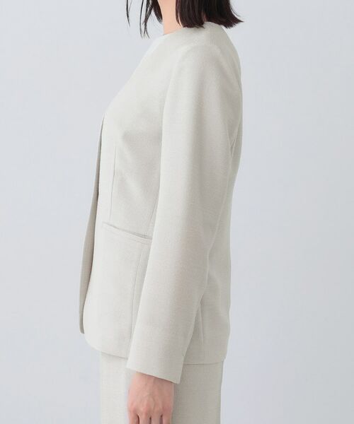 INDIVI / インディヴィ テーラードジャケット | 【日本製／SETUP可能】トリアセテート混ノーカラージャケット | 詳細11