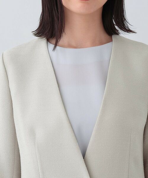 INDIVI / インディヴィ テーラードジャケット | 【日本製／SETUP可能】トリアセテート混ノーカラージャケット | 詳細13