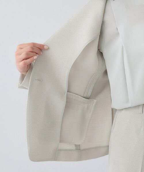 INDIVI / インディヴィ テーラードジャケット | 【日本製／SETUP可能】トリアセテート混ノーカラージャケット | 詳細18