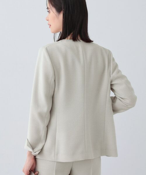 INDIVI / インディヴィ テーラードジャケット | 【日本製／SETUP可能】トリアセテート混ノーカラージャケット | 詳細3