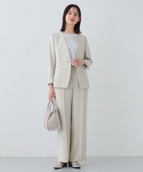 INDIVI / インディヴィ テーラードジャケット | 【日本製／SETUP可能】トリアセテート混ノーカラージャケット | 詳細4