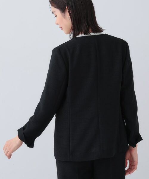 INDIVI / インディヴィ テーラードジャケット | 【日本製／SETUP可能】トリアセテート混ノーカラージャケット | 詳細7