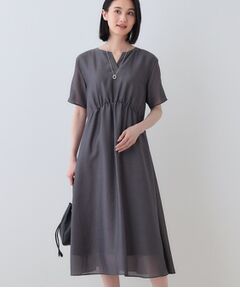 INDIVI / インディヴィ ロング・マキシ丈ワンピース | 【洗える／エアリー】ハイウエストワンピース