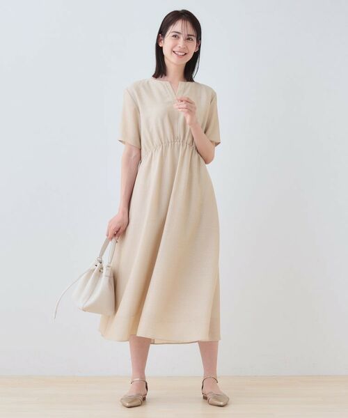 INDIVI / インディヴィ ロング・マキシ丈ワンピース | 【洗える／エアリー】ハイウエストワンピース | 詳細15