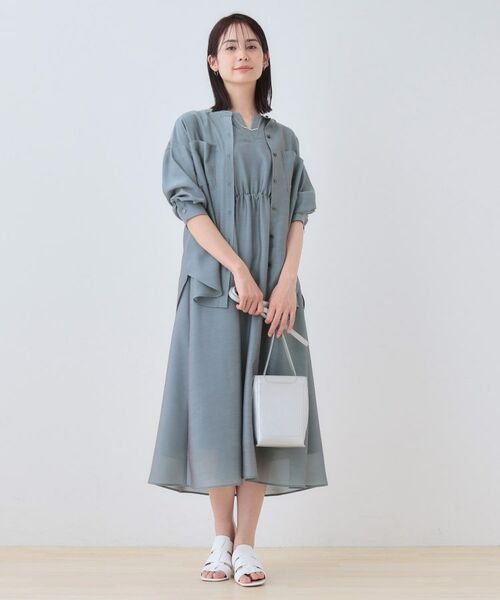 INDIVI / インディヴィ ロング・マキシ丈ワンピース | 【洗える／エアリー】ハイウエストワンピース | 詳細20