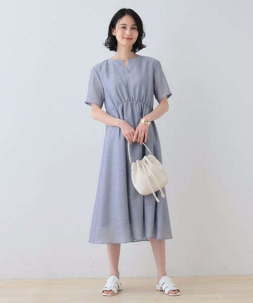 INDIVI / インディヴィ ロング・マキシ丈ワンピース | 【洗える／エアリー】ハイウエストワンピース | 詳細3