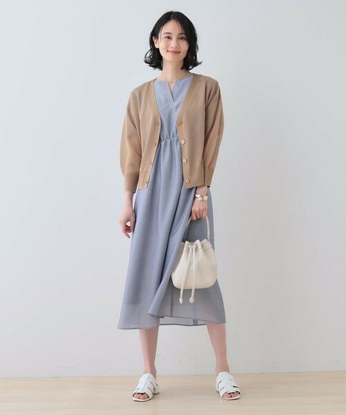 INDIVI / インディヴィ ロング・マキシ丈ワンピース | 【洗える／エアリー】ハイウエストワンピース | 詳細4