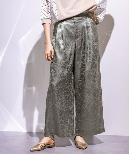 INDIVI/インディヴィ 【サスペンダー付き】2WAYクラッシュサテンパンツ オリーブグリーン(026) 36(S) INDIVI/インディヴィ 【サスペンダー付き】2WAYクラッシュサテンパンツ オリーブグリーン(026) 36(S)