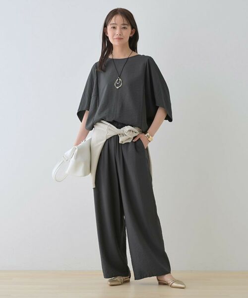 INDIVI / インディヴィ パンツ | 【洗える/UVケア/SETUP可能】ドロストワイドパンツ | 詳細25