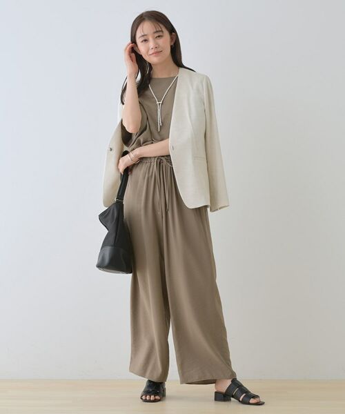 INDIVI / インディヴィ パンツ | 【洗える/UVケア/SETUP可能】ドロストワイドパンツ | 詳細28