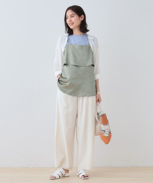 INDIVI / インディヴィ パンツ | 【洗える/UVケア/SETUP可能】ドロストワイドパンツ | 詳細3