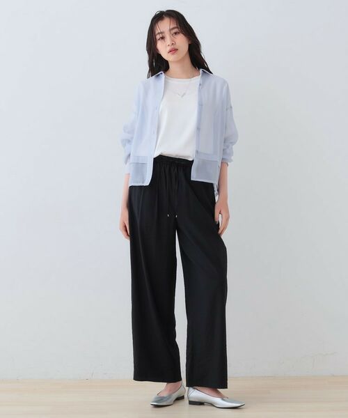 INDIVI / インディヴィ パンツ | 【洗える/UVケア/SETUP可能】ドロストワイドパンツ | 詳細8