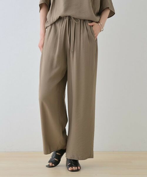 INDIVI / インディヴィ パンツ | 【洗える/UVケア/SETUP可能】ドロストワイドパンツ(モカブラウン(042))