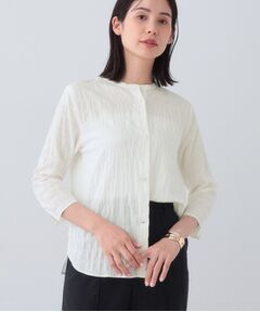 INDIVI / インディヴィ シャツ・ブラウス | 【日本製／サッカー素材】バンドカラーブラウス