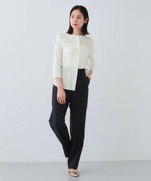 INDIVI / インディヴィ シャツ・ブラウス | 【日本製／サッカー素材】バンドカラーブラウス | 詳細3