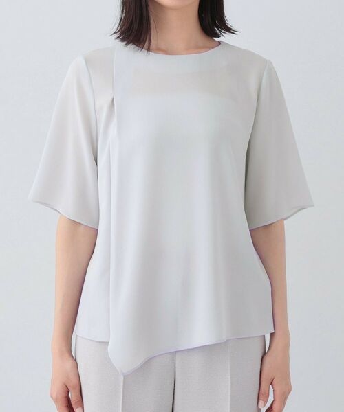 INDIVI / インディヴィ シャツ・ブラウス | 【日本製／トリアセテート混】アシメラインブラウス | 詳細10